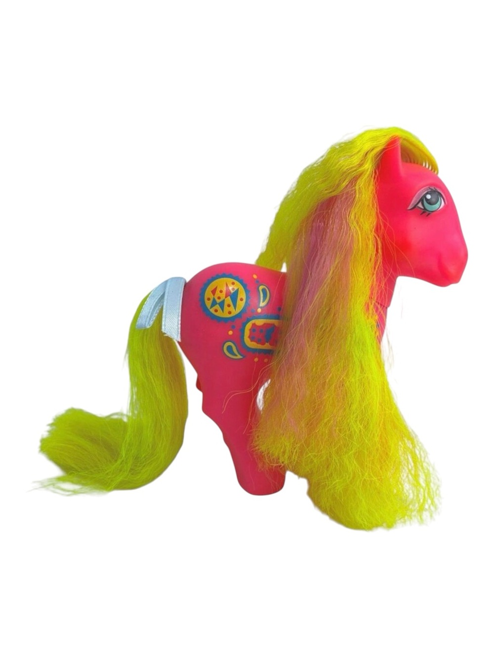 VTG G1 My Little Pony Rockin Beat Sweet Notes Pink Yellow Crimped Hasbro 1990